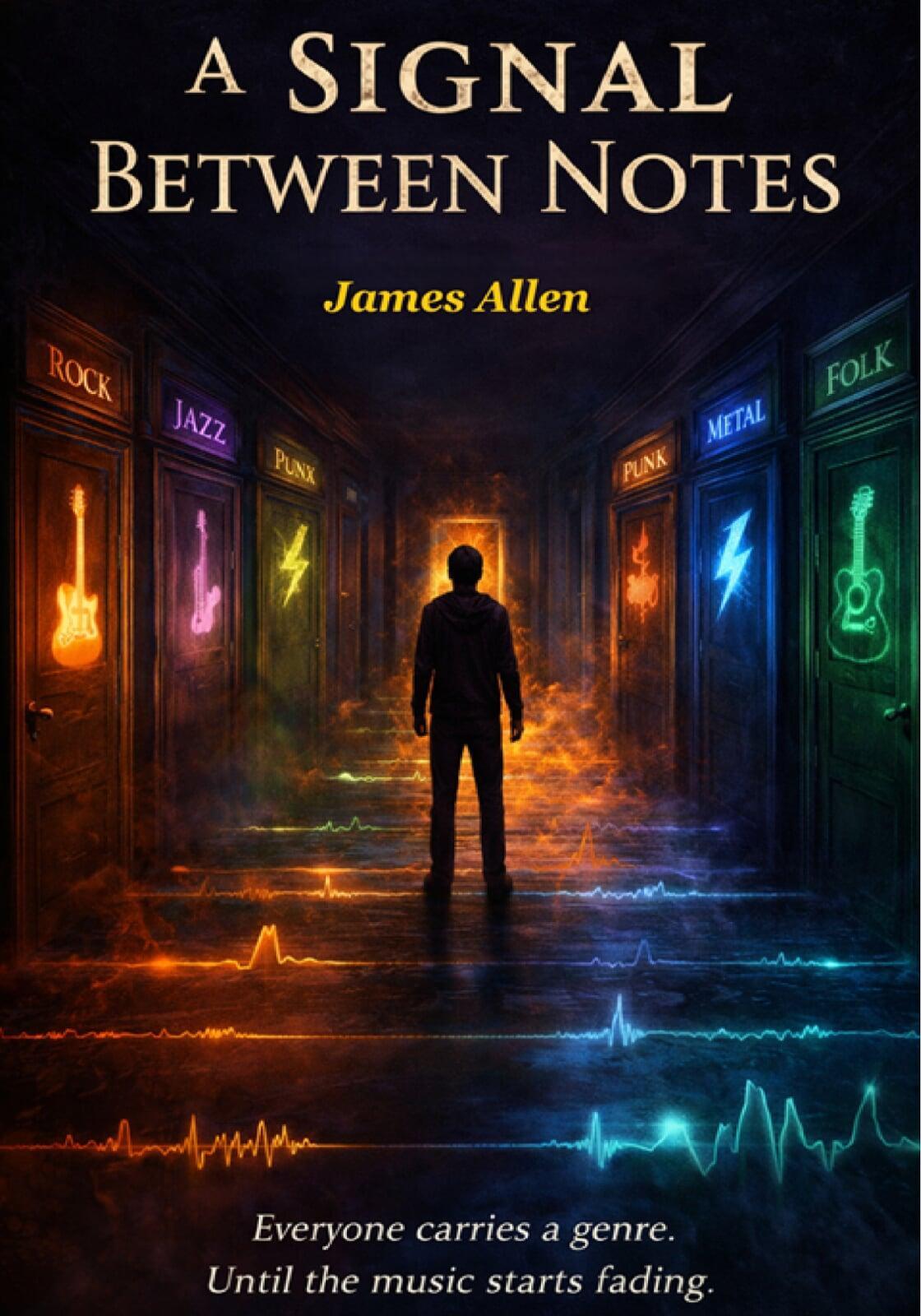 Book cover of A Signal Between Notes by James Allen, a novel.