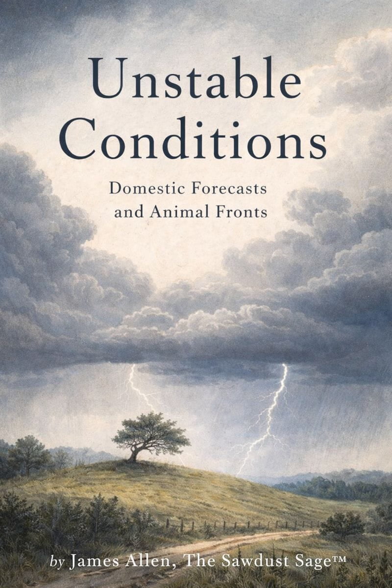 The Sawdust Sage's cover art for UNSTABLE CONDITIONS- Domestic Forecasts and Animal Fronts