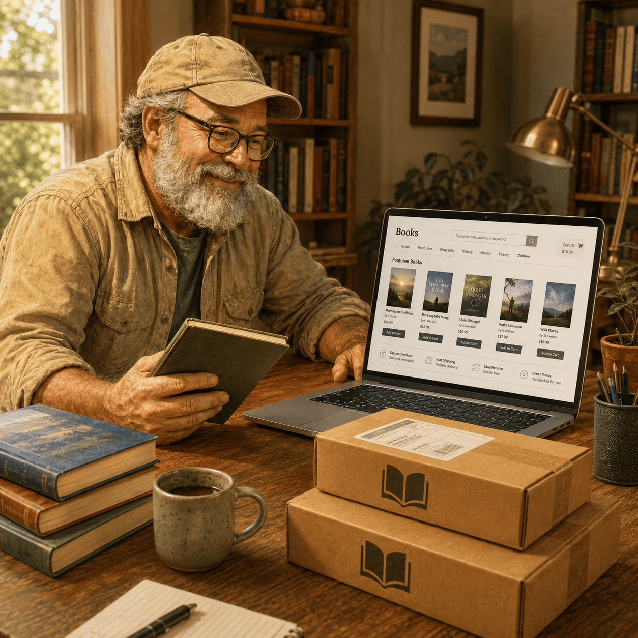 James shopping for books online