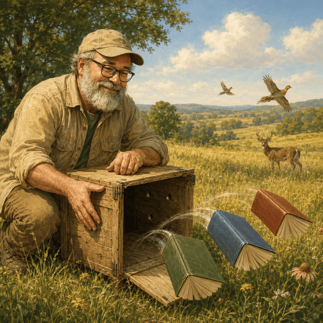 James releasing new books into the wild